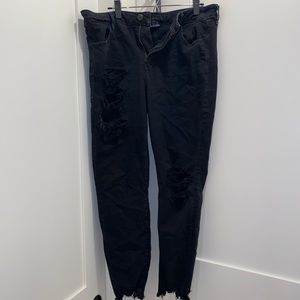 American Eagle Black Ripped Jeans